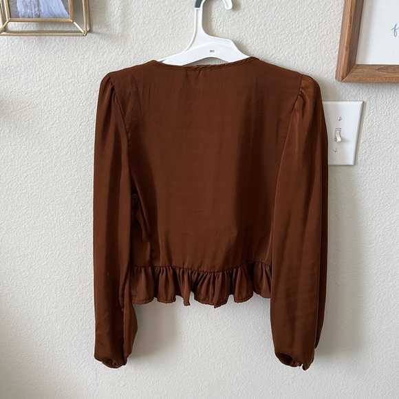 American Eagle Satin Brown Front Tie - Picture 2 of 4